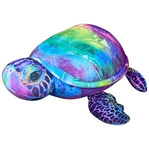 Fiesta SEA TURTLE 18” Plush Rainbow Tie Dye Multicolor Squishy Plush Pillow